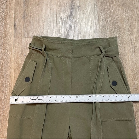 Gilli Straight Leg Women’s Pants Capri With Belt High Waisted Size M - Olive - Picture 9 of 16